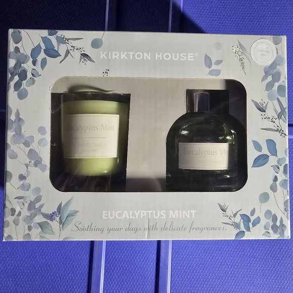 Kirkton House Eucalyptus Mint Candle & Diffuser Set - Green - Picture 1 of 2